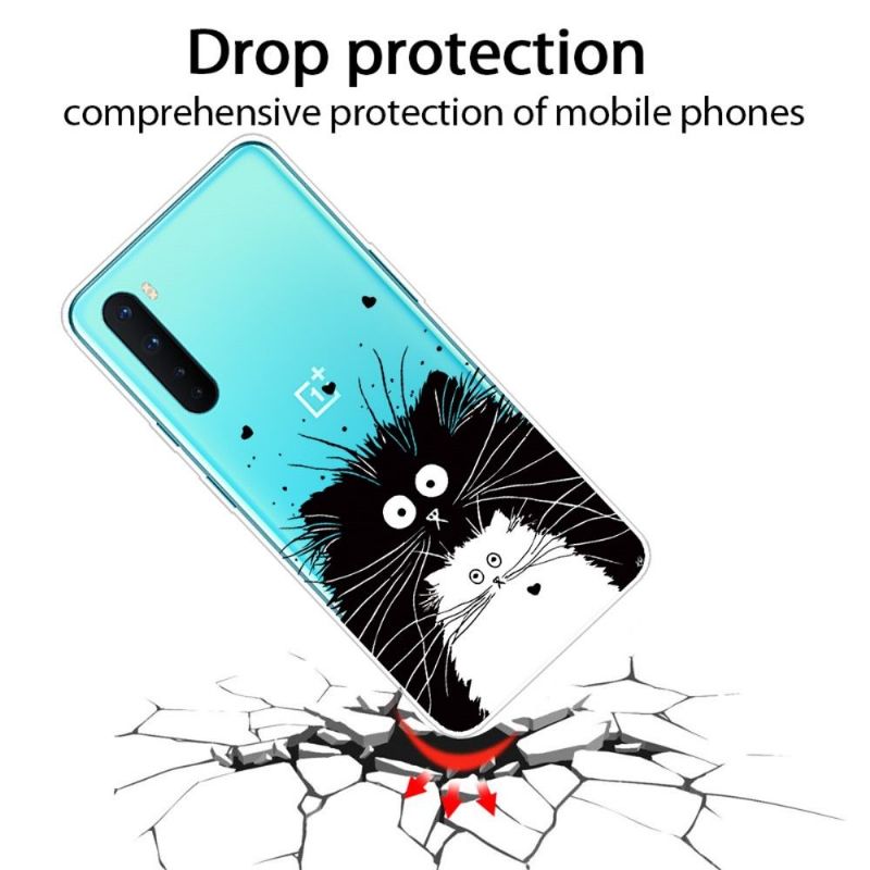 Coque OnePlus Nord chats noir et blanc