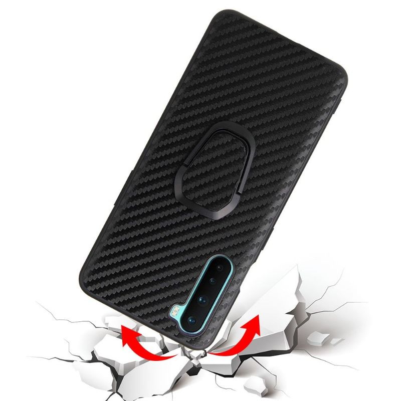 Coque OnePlus Nord fibre de carbone avec support magnétique