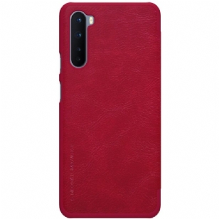 Housse OnePlus Nord Qin Series Effet Cuir - Rouge