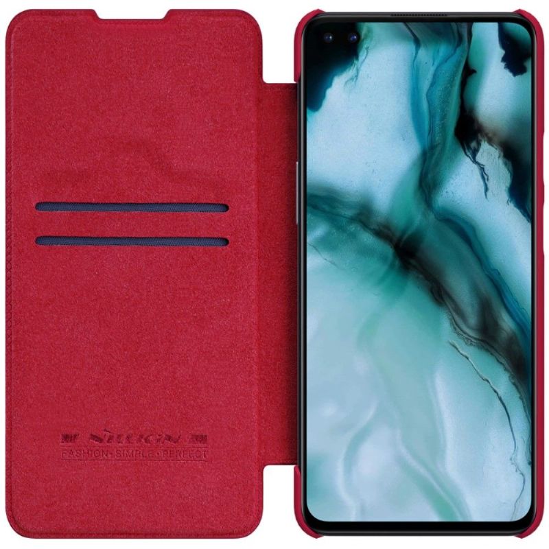 Housse OnePlus Nord Qin Series Effet Cuir - Rouge