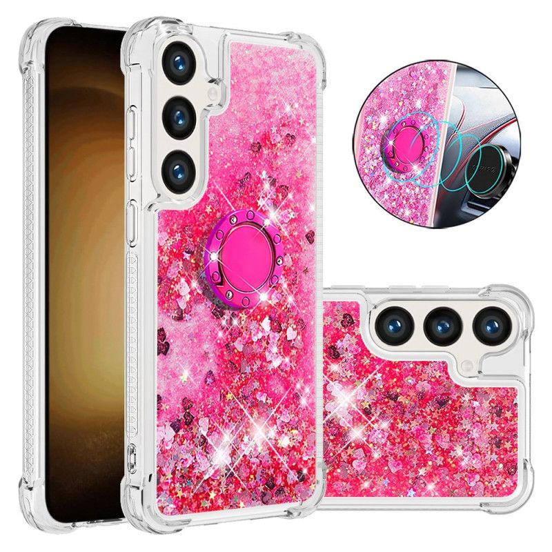 Coque Samsung Galaxy S24 Plus 5G Anneau-Support Paillettes