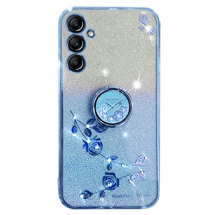 Coque Samsung Galaxy S24 Plus 5G Paillettes et Anneau-Support KADEM