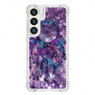 Coque Samsung Galaxy S24 Plus 5G Paillettes Liquides Attrape Rêves