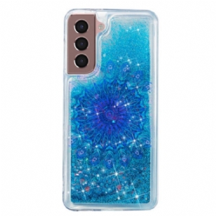 Coque Samsung Galaxy S24 Plus 5G Paillettes Liquides et Mandala