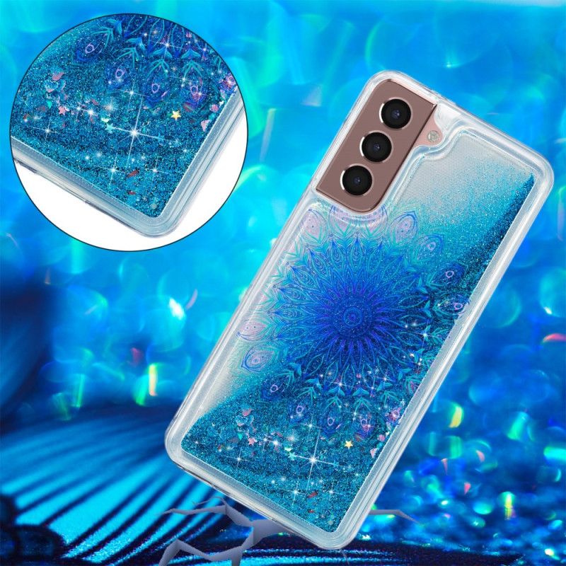 Coque Samsung Galaxy S24 Plus 5G Paillettes Liquides et Mandala