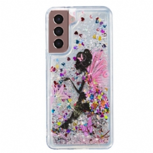 Coque Samsung Galaxy S24 Plus 5G Paillettes Liquides Jeune Fille