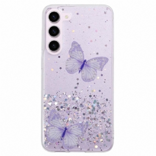 Coque Samsung Galaxy S24 Plus 5G Paillettes Papillons