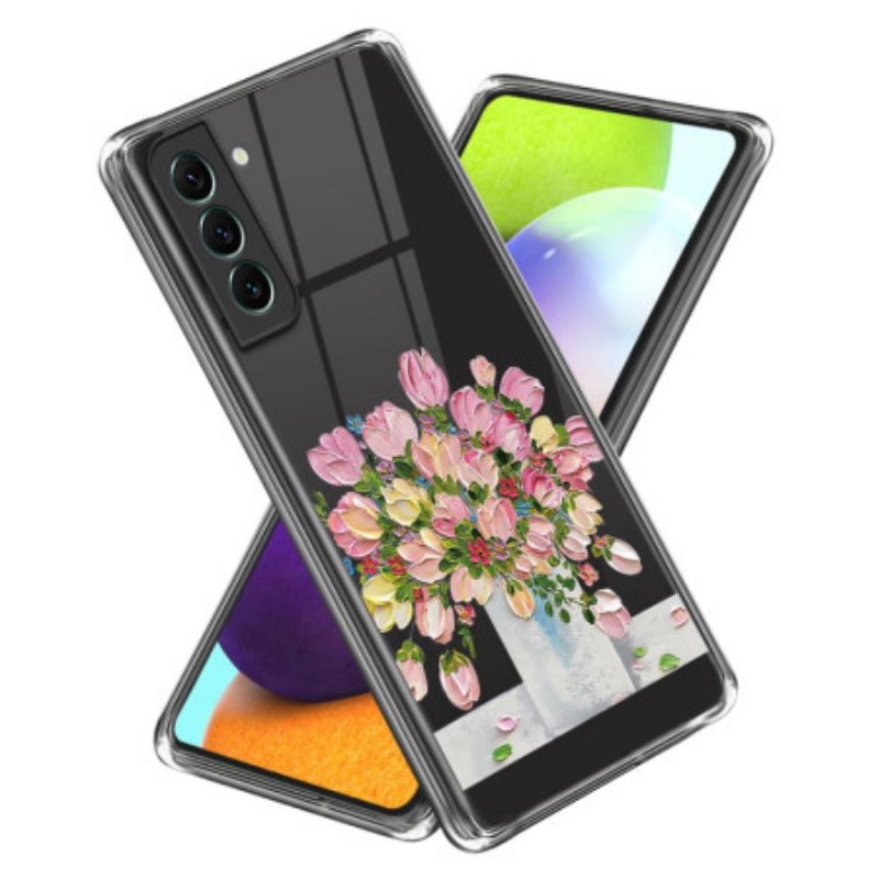 Coque Samsung Galaxy S24 Plus 5G Peinture Fleurs Roses