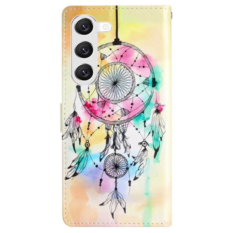 Housse Samsung Galaxy S24 Plus 5G Attrape Rêves Aquarelle à Lanière