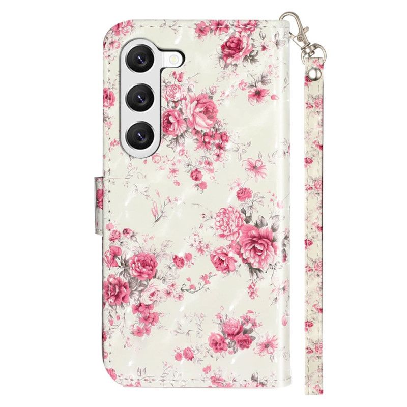 Housse Samsung Galaxy S24 Plus 5G Fleurs Liberty à Lanière