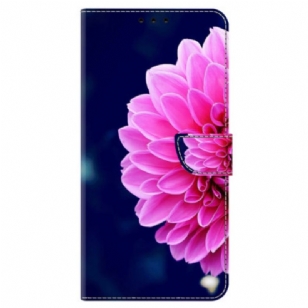 Housse Samsung Galaxy S24 Plus 5G Fleurs Roses sur Fond Bleu