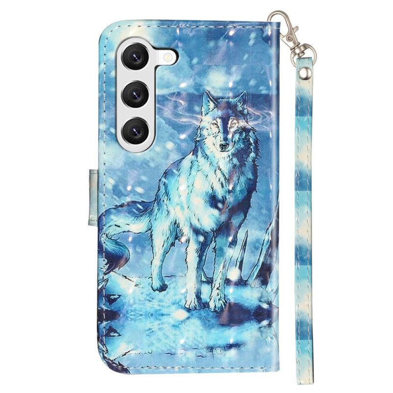 Housse Samsung Galaxy S24 Plus 5G Loup des neiges à Lanière