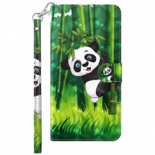 Housse Samsung Galaxy S24 Plus Panda Grimpeur à Lanière