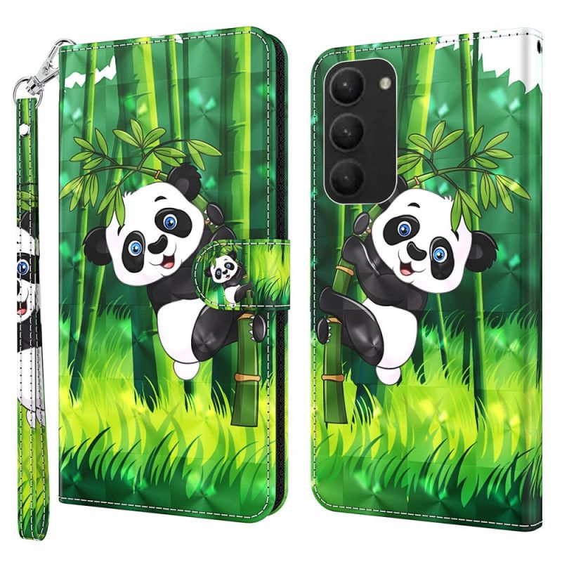 Housse Samsung Galaxy S24 Plus Panda Grimpeur à Lanière