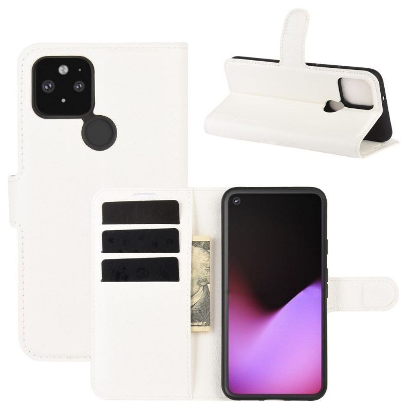 Housse portefeuille Google Pixel 4a 5G style cuir