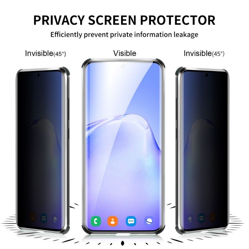 Coque Samsung Galaxy S20 détachable verre trempé avec filtre de confidentialité