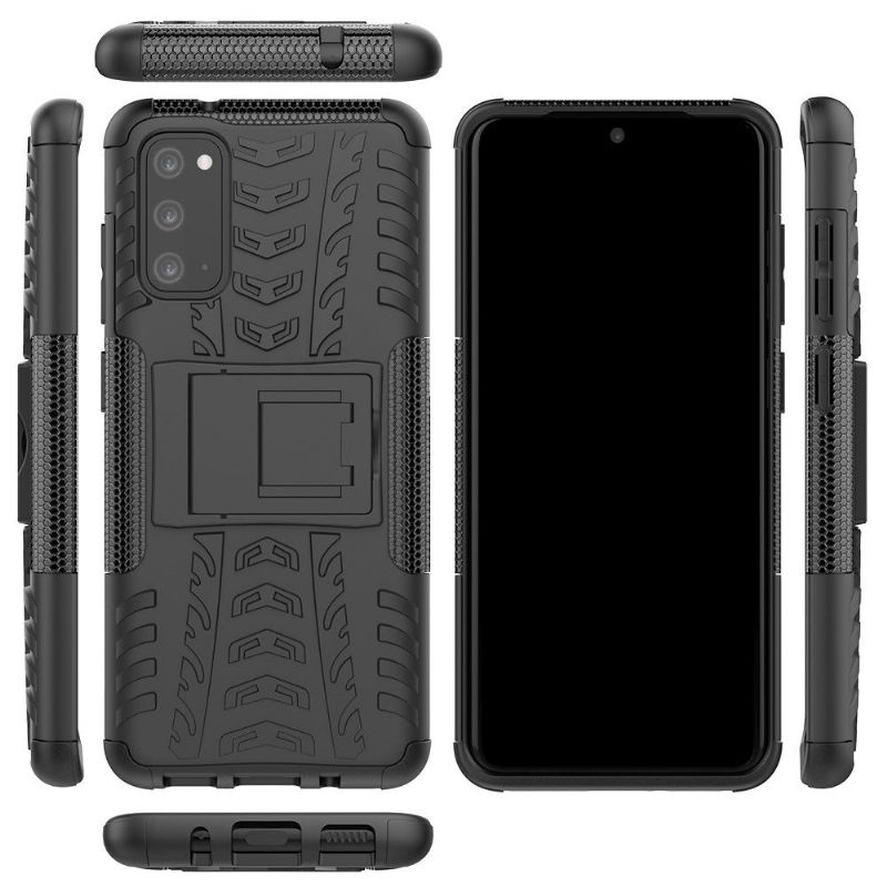 Samsung Galaxy S20 - Coque antidérapante avec support intégré - Noir