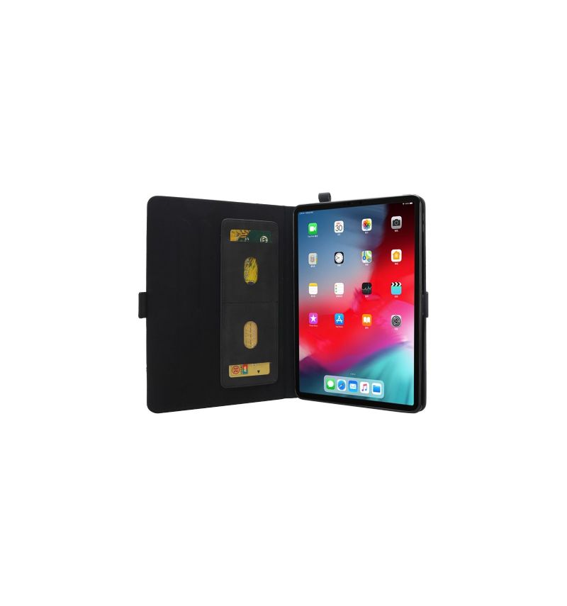 Housse iPad Pro 12.9 2018 Effet cuir support porte-cartes