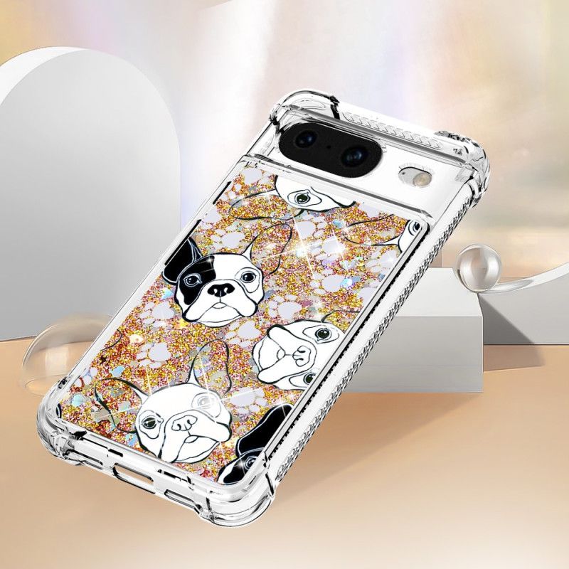 Coque Google Pixel 8 Paillettes Mr Chien