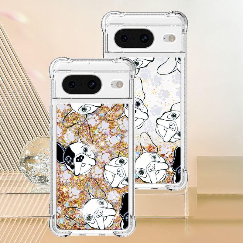 Coque Google Pixel 8 Paillettes Mr Chien