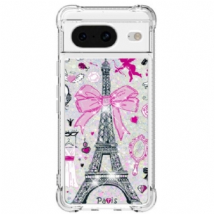 Coque Google Pixel 8 Paillettes Tour Eiffel