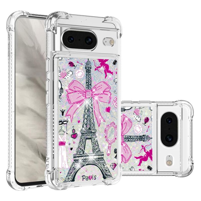 Coque Google Pixel 8 Paillettes Tour Eiffel