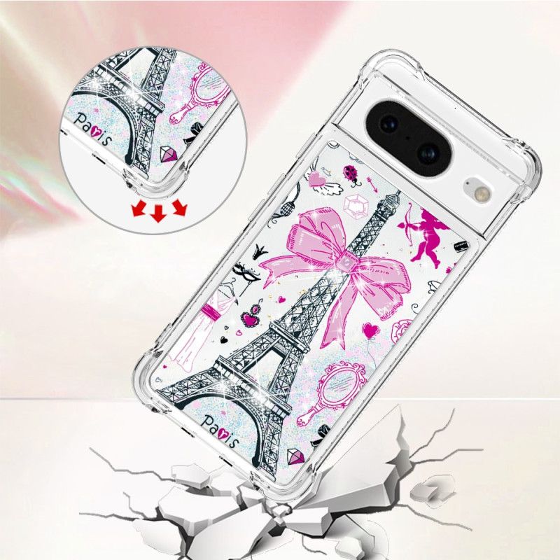 Coque Google Pixel 8 Paillettes Tour Eiffel