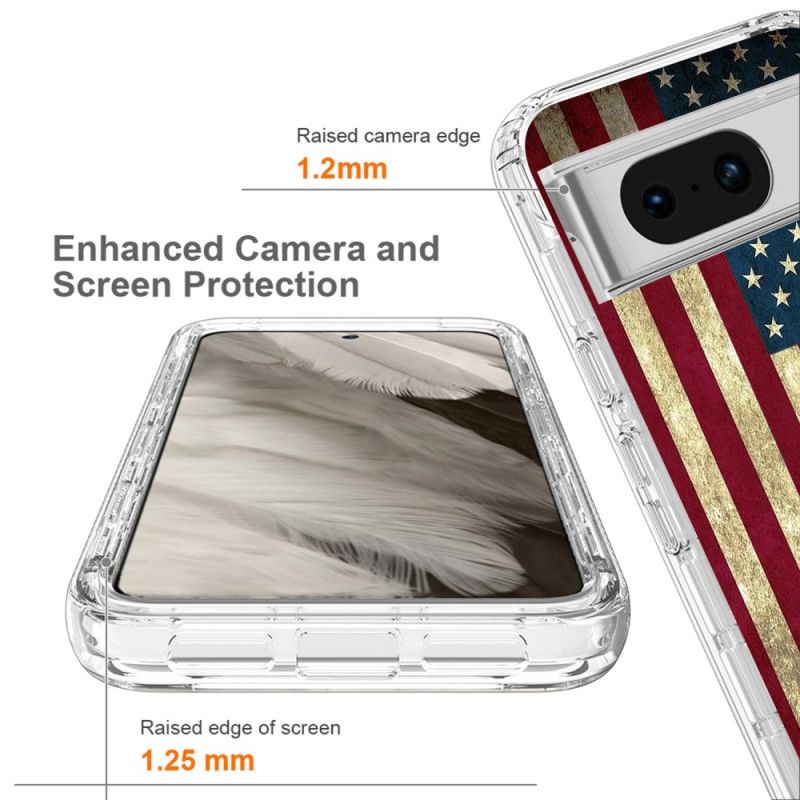 Coque Google Pixel 8 Renforcée Drapeau Américain