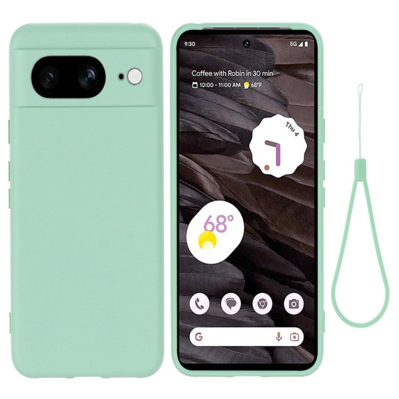 Coque Google Pixel 8 Silicone Liquide avec Lanière