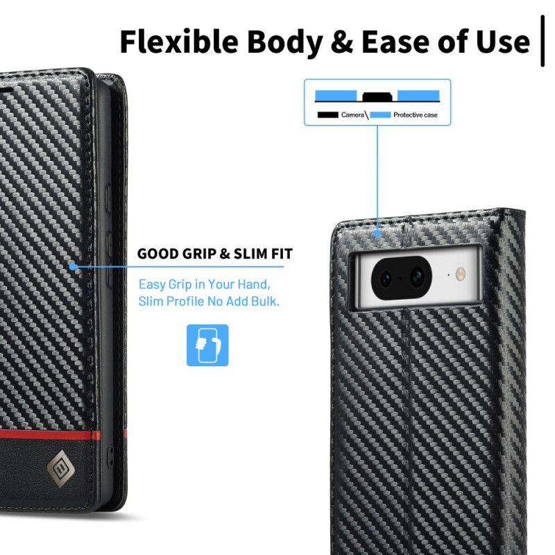 Flip Cover Google Pixel 8 Fibre Carbone LC.IMEEKE