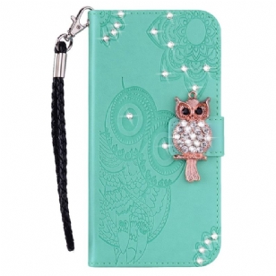 Housse Google Pixel 8 Hibou Mandala et Breloque