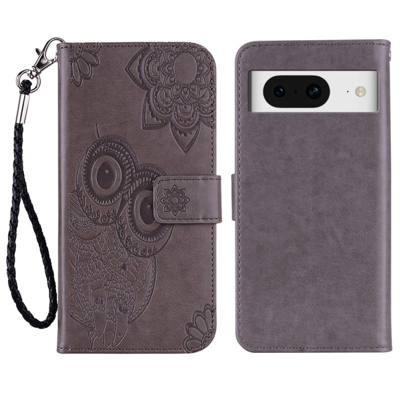 Housse Google Pixel 8 Hibou Mandala et Lanière