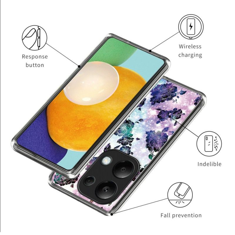 Coque Xiaomi Redmi Note 13 Pro 4G / Poco M6 Pro 4G Fleurs Pourpres