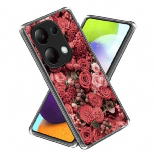 Coque Xiaomi Redmi Note 13 Pro 4G / Poco M6 Pro 4G Fleurs Rouges et Roses