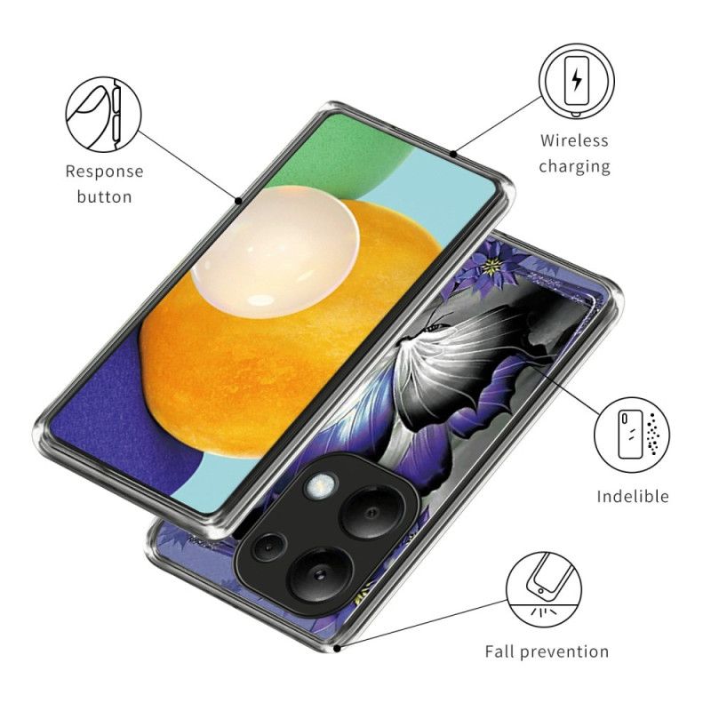 Coque Xiaomi Redmi Note 13 Pro 4G / Poco M6 Pro 4G Papillon Violet