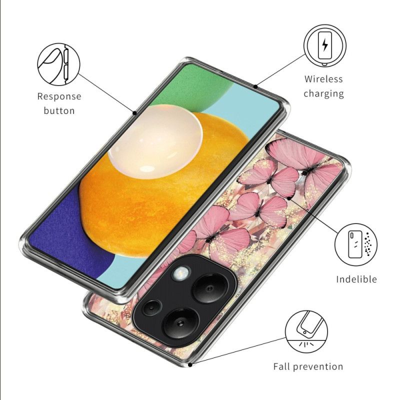 Coque Xiaomi Redmi Note 13 Pro 4G / Poco M6 Pro 4G Papillons Roses