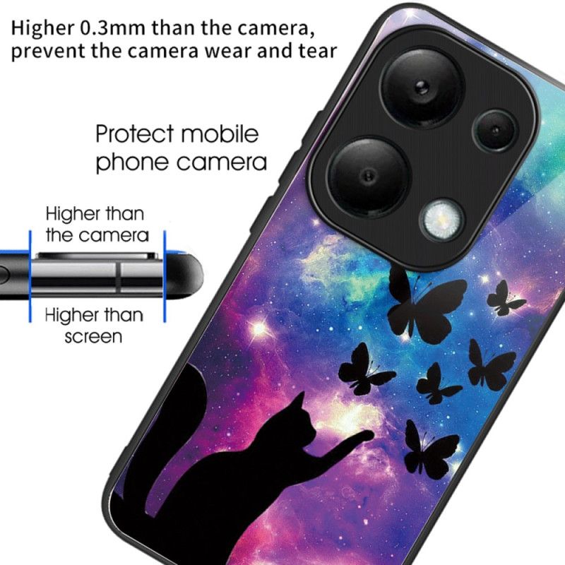 Coque Xiaomi Redmi Note 13 Pro 4G / Poco M6 Pro 4G Verre Trempé Chat et Papillons