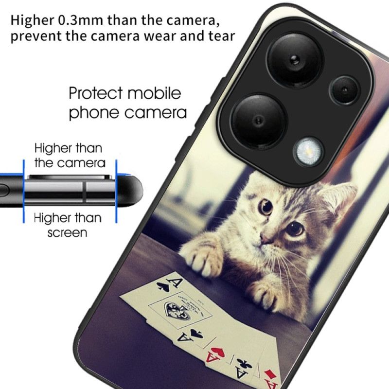 Coque Xiaomi Redmi Note 13 Pro 4G / Poco M6 Pro 4G Verre Trempé Chat Poker