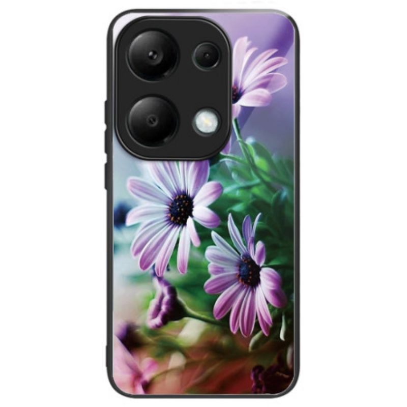 Coque Xiaomi Redmi Note 13 Pro 4G / Poco M6 Pro 4G Verre Trempé Chrysanthèmes Pourpres