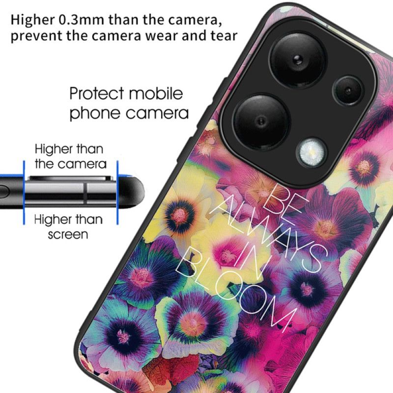 Coque Xiaomi Redmi Note 13 Pro 4G / Poco M6 Pro 4G Verre Trempé Fleurs Colorées