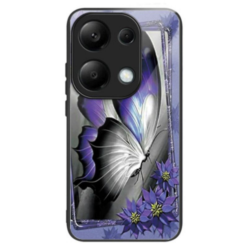 Coque Xiaomi Redmi Note 13 Pro 4G / Poco M6 Pro 4G Verre Trempé Papillon Violet