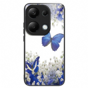 Coque Xiaomi Redmi Note 13 Pro 4G / Poco M6 Pro 4G Verre Trempé Papillons Bleus