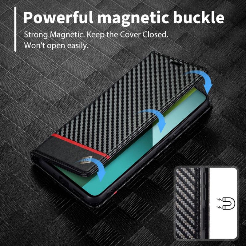 Flip Cover Xiaomi Redmi Note 13 Pro 4G / Poco M6 Pro 4G Fibre Carbone LC.IMEEKE