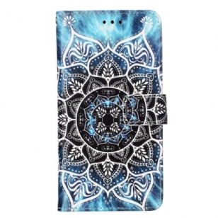 Housse Xiaomi Redmi Note 13 Pro 4G / Poco M6 Pro 4G Fleur Mandala à Lanière