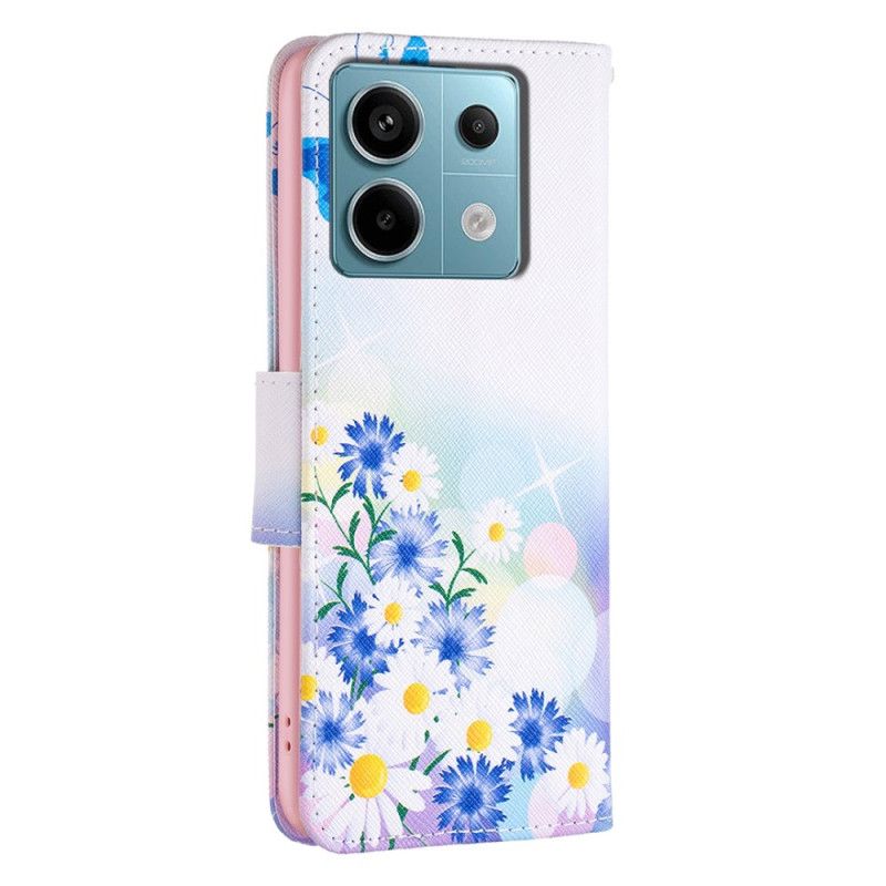 Housse Xiaomi Redmi Note 13 Pro 4G / Poco M6 Pro 4G Papillon et Fleurs Aquarelle