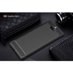 Sony Xperia 10 - Coque gel brossé carbone