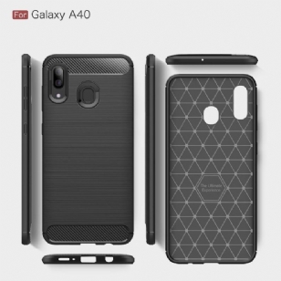 Samsung Galaxy A40 - Coque gel brossé carbone