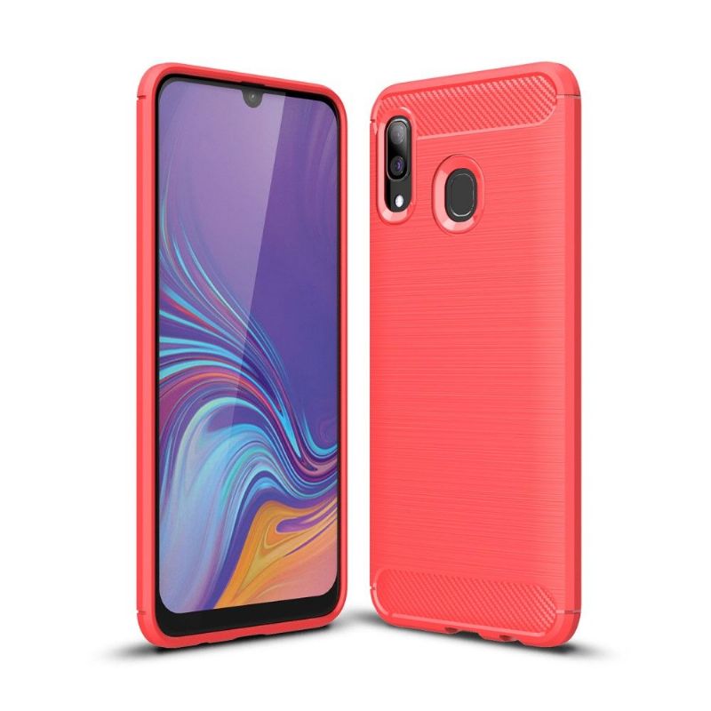 Samsung Galaxy A40 - Coque gel brossé carbone