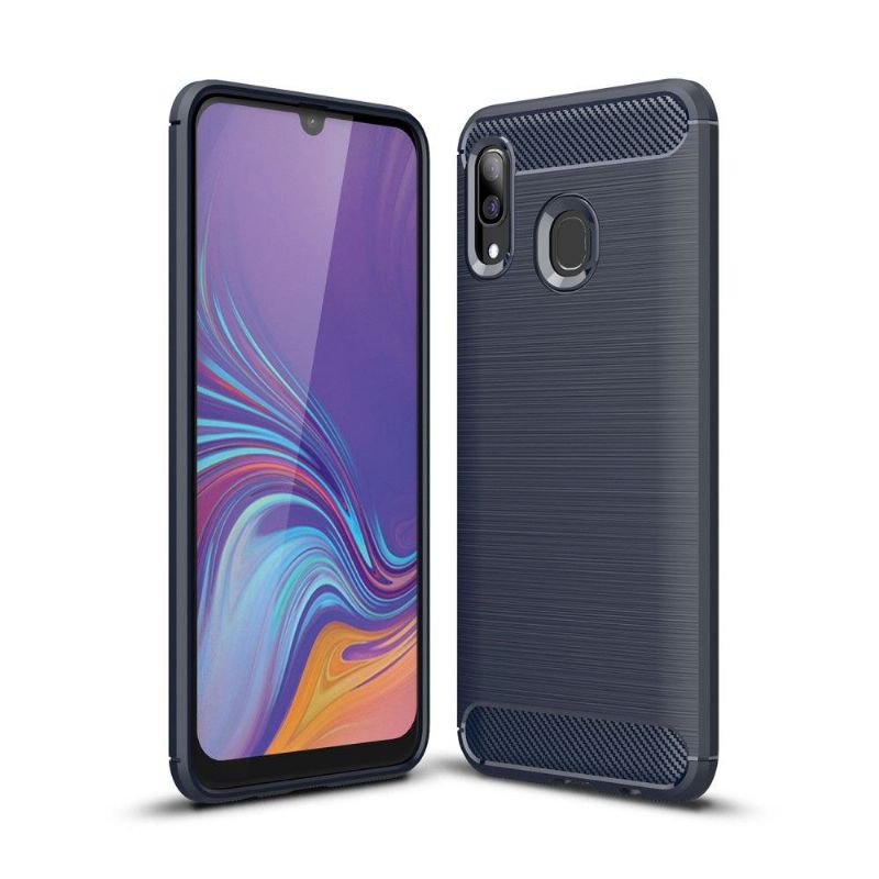 Samsung Galaxy A40 - Coque gel brossé carbone