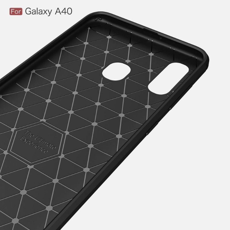 Samsung Galaxy A40 - Coque gel brossé carbone